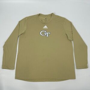 Georgia Tech Yellow Jackets Shirt Men's XL Gold adidas Long Sleeve Crewneck